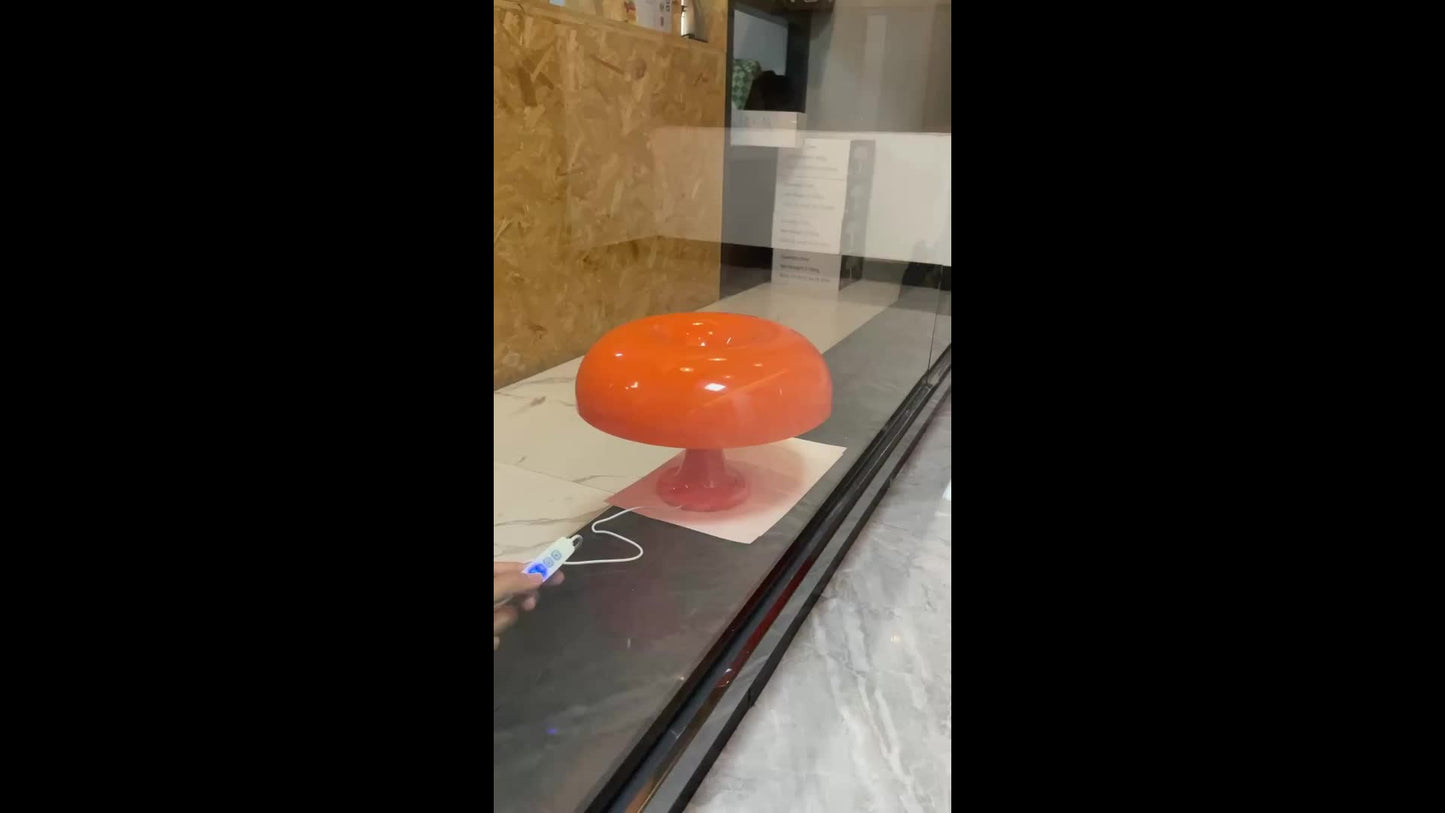 Minimalist Orange Mushroom Lamp – Vintage Ambient Glow Bedside Lighting