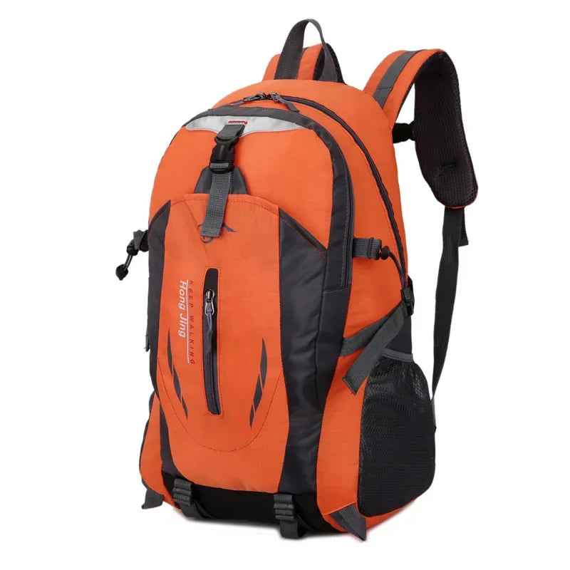 High-quality Nylon Waterproof Travel Backpack Men and Women Mountaineering Travel Bag Hiking Backpack Outdoor Sports Schoolbag - Orange