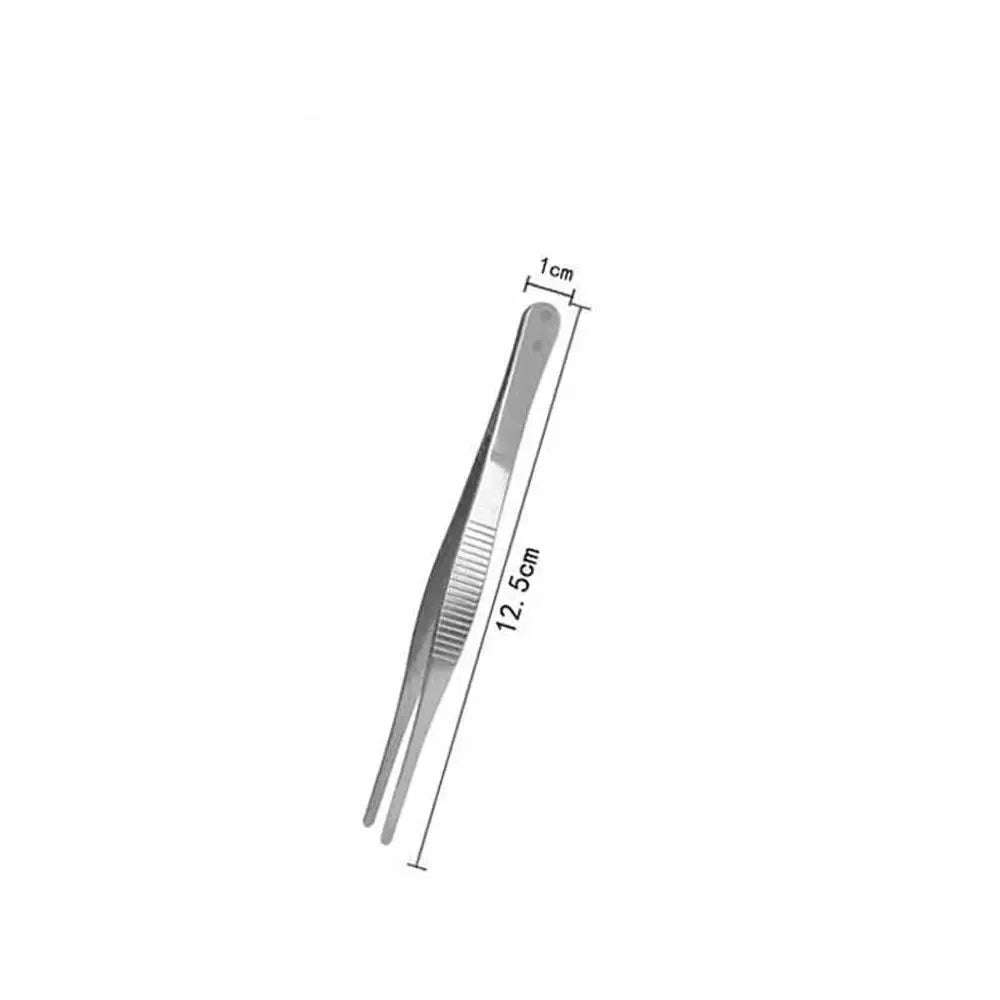 Multifunction Stainless Steel Grill Tongs – Precision Churrasco Tweezers Clip for BBQ, Buffet & Kitchen - 12.5cm