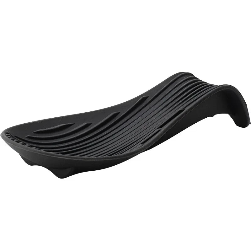 Silicone Insulated Spoon Holder Set – Heat-Resistant Spatula Tray & Cutlery Shelving Rack - 1Pc Black