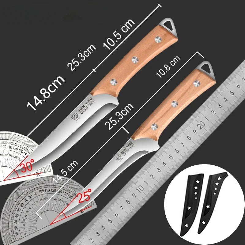 COOKCRAZE Forged Fish Slicing & Meat Boning Knife – Razor Sharp Stainless Steel Chef Knife for Kitchen & BBQ - 2pcs