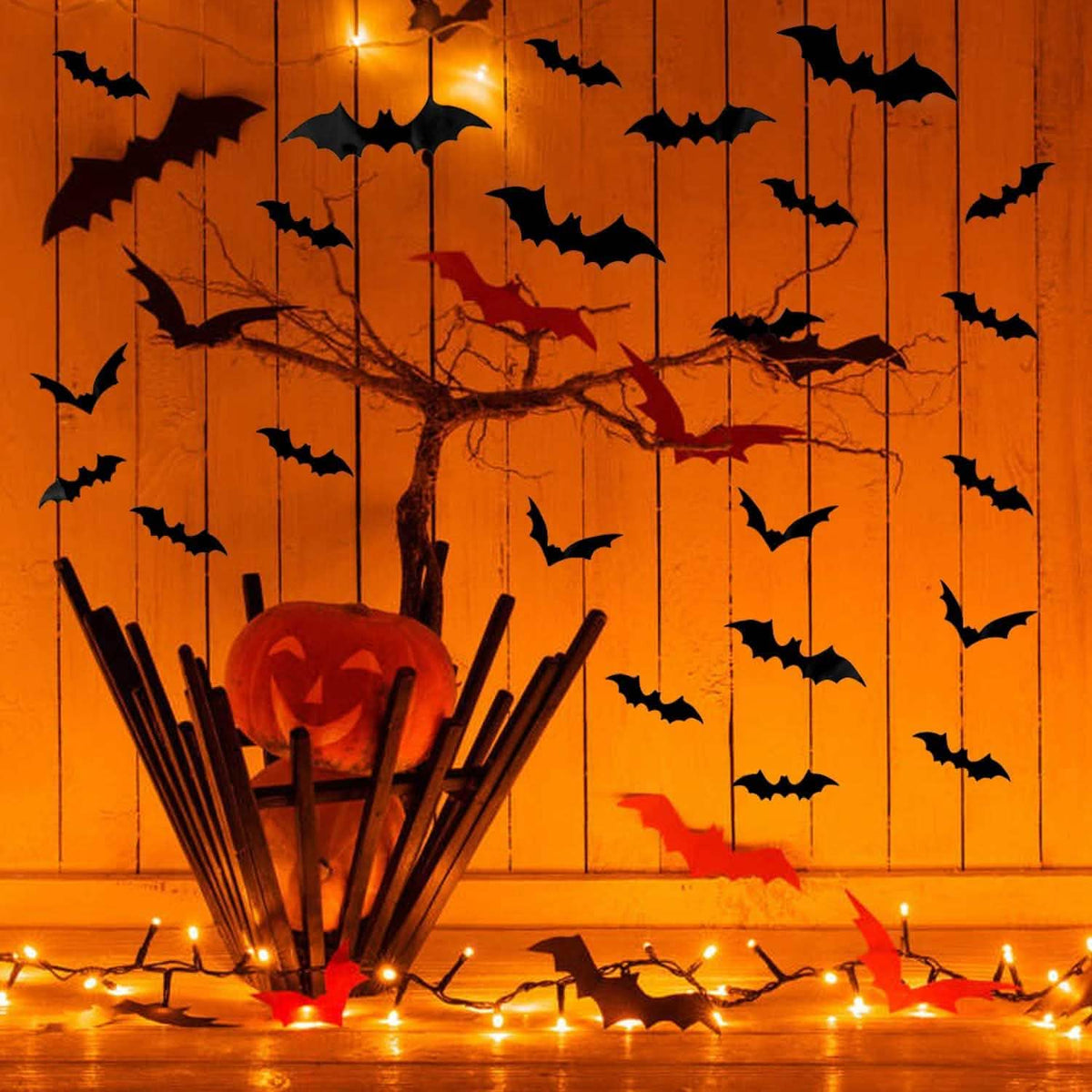 3D Bat Halloween Decoration Stickers – 120 Pieces