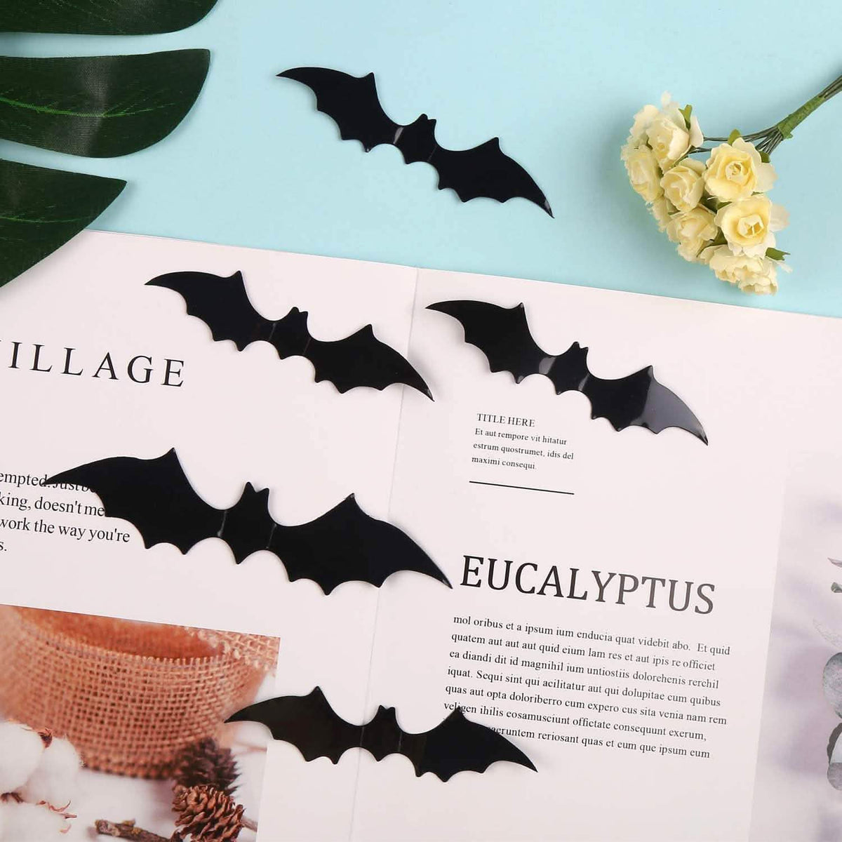3D Bat Halloween Decoration Stickers – 120 Pieces