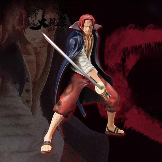 Bandai One Piece Shanks Red-Haired Anime Figure - PVC Desk Decor Gift