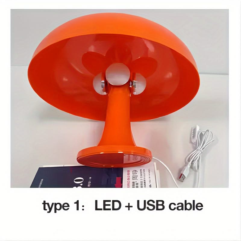 Minimalist Orange Mushroom Lamp – Vintage Ambient Glow Bedside Lighting