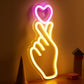 Heart-Shaped LED Neon Sign – USB Pink Light for Room & Party Decor