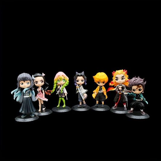 Demon Slayer Chibi Action Figure Set | Premium Desktop Collectible Miniatures