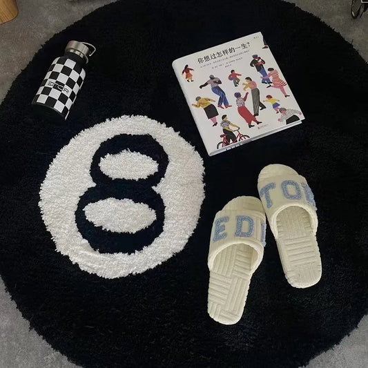 LAKEA Halloween Magic 8 Ball Tufted Area Rug – Soft Anti-Slip Round Horror Decor Carpet for Bedroom & Living Room - 80X80 cm