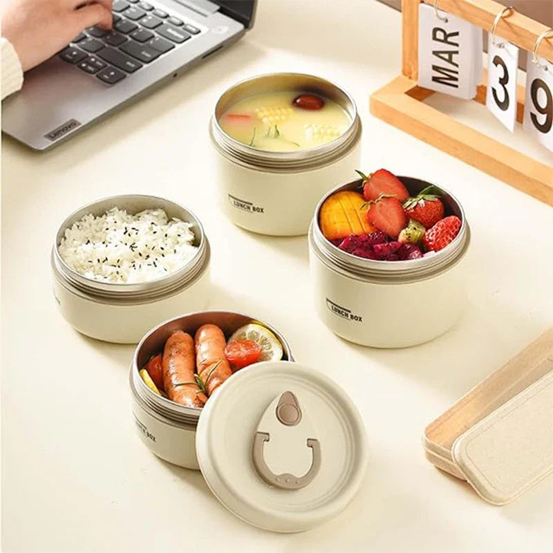 3-Tier Thermal Food Container Set – 304 Stainless Steel Vacuum Stackable Bento Box with Lunch Bag - Product Photo 3