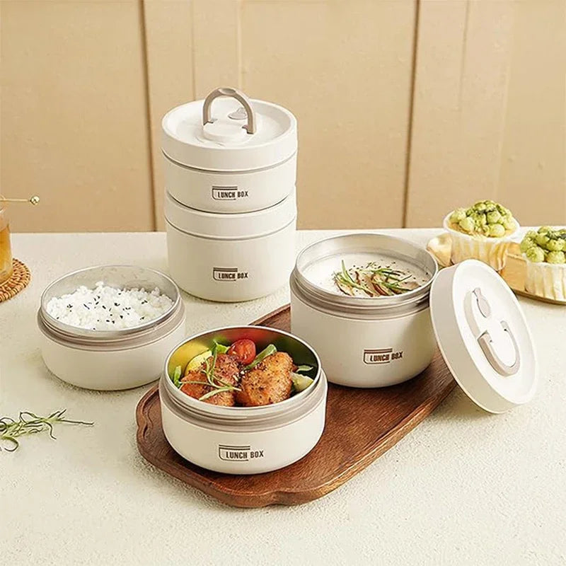 3-Tier Thermal Food Container Set – 304 Stainless Steel Vacuum Stackable Bento Box with Lunch Bag - Product Photo 4