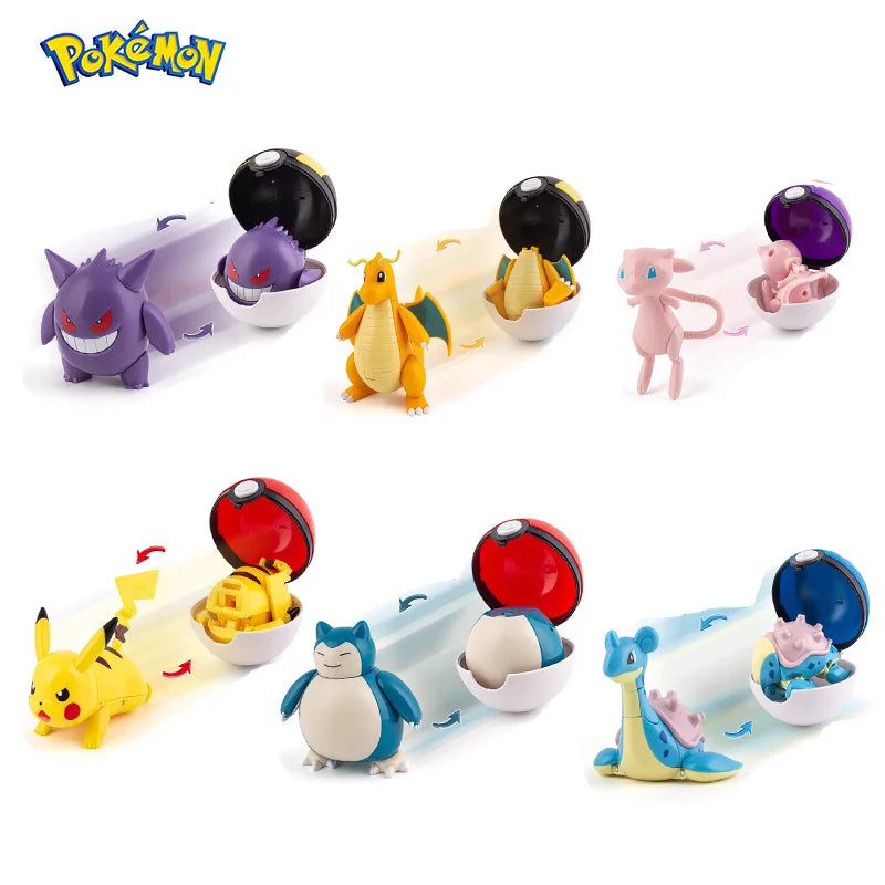 Takara Tomy Pokémon Action Figure & Pokeball Set – Pikachu, Charizard & Gyarados Statue - Product Photo 1