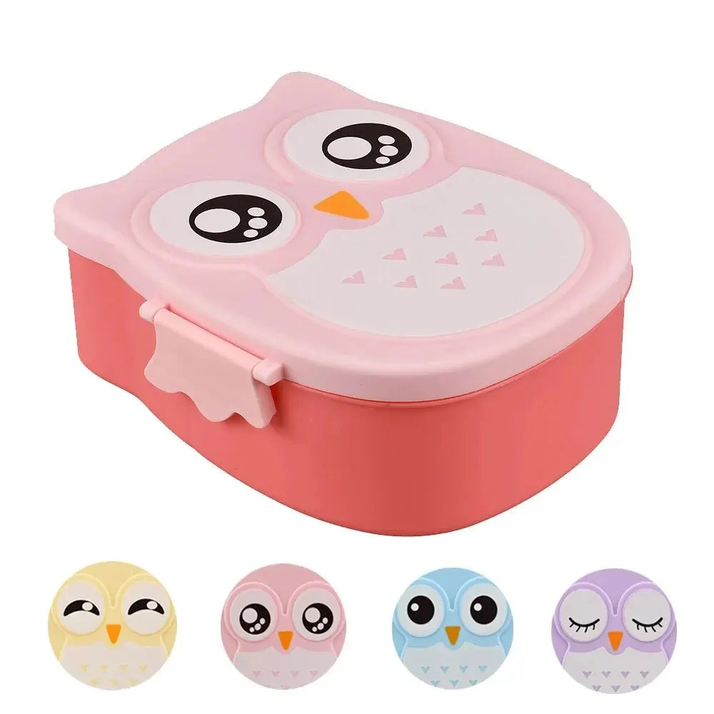 Portable Owl Kids Lunch Box with Lids – 2-Compartment Food Storage Box for School - Product Photo 5