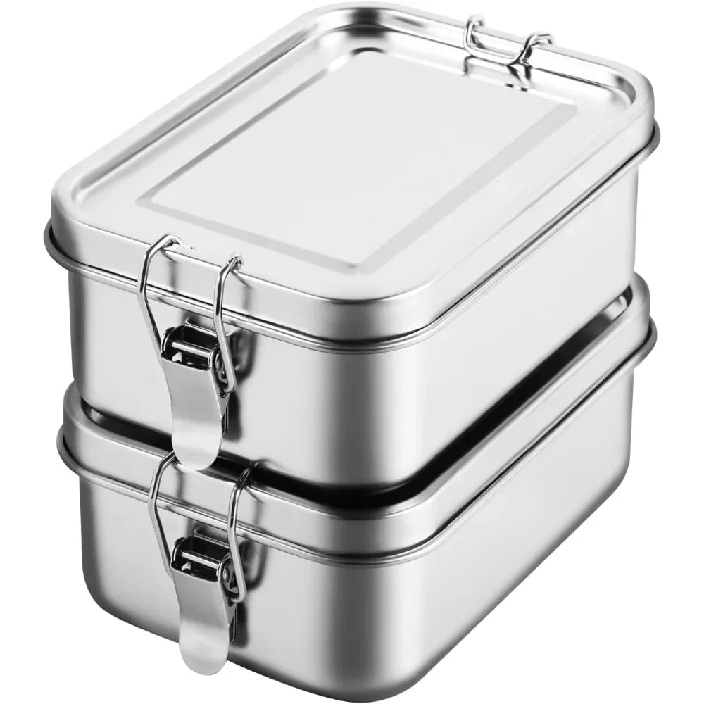 Eco-Friendly Stainless Steel Lunch Box – Leakproof Metal Bento Box for School & Work - 2pcs 1200ML - China Mainland