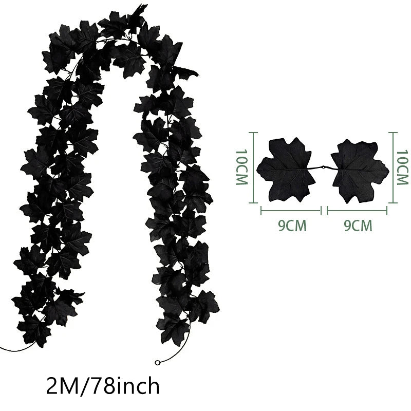 200CM Autumn Maple Leaf Vine Garland – Hanging Artificial Foliage Plant for Door, Window, Halloween & Thanksgiving Decor - 7 - 200CM