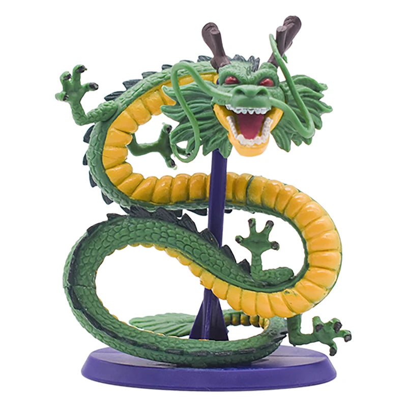 Bandai Dragon Ball Z Shenron Cyan Dragon & Son Goku Anime Figure – 10cm Handmade PVC Statue Model Toy for DBZ Fans & Desk Decor - 1pcs no box