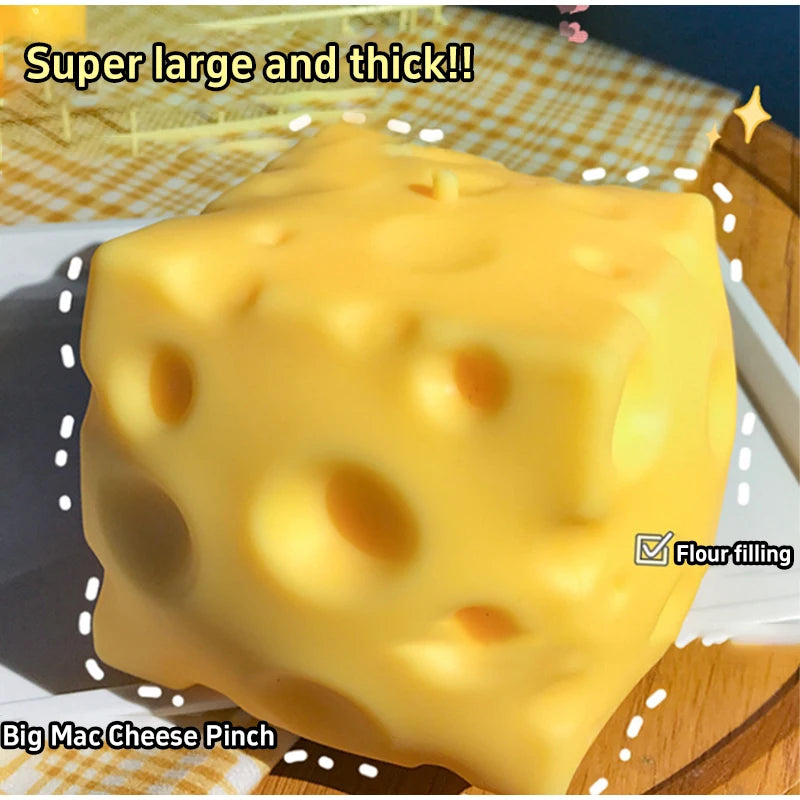 Extra Large Giant Cheese Squeeze Toy – Slow Rebound Shapeable Fidget Toy for Office Desk Decor & Adult Stress Relief - Product Photo 1