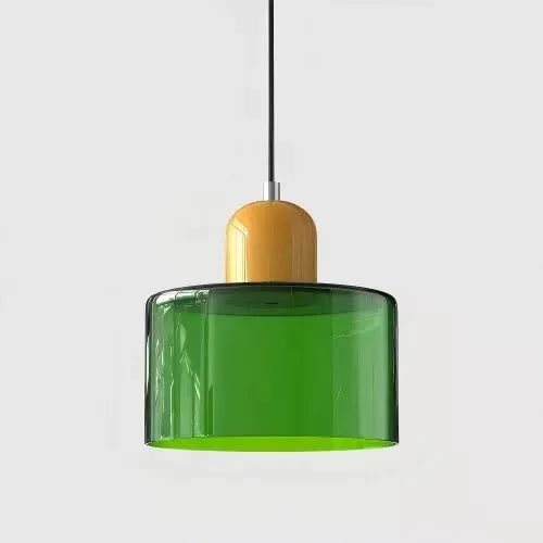 Vintage Stained Glass Chandelier Light Fixture – Modern Retro E27 Pendant Lamp in Pink, Orange, Green & White - Warm White - Green2