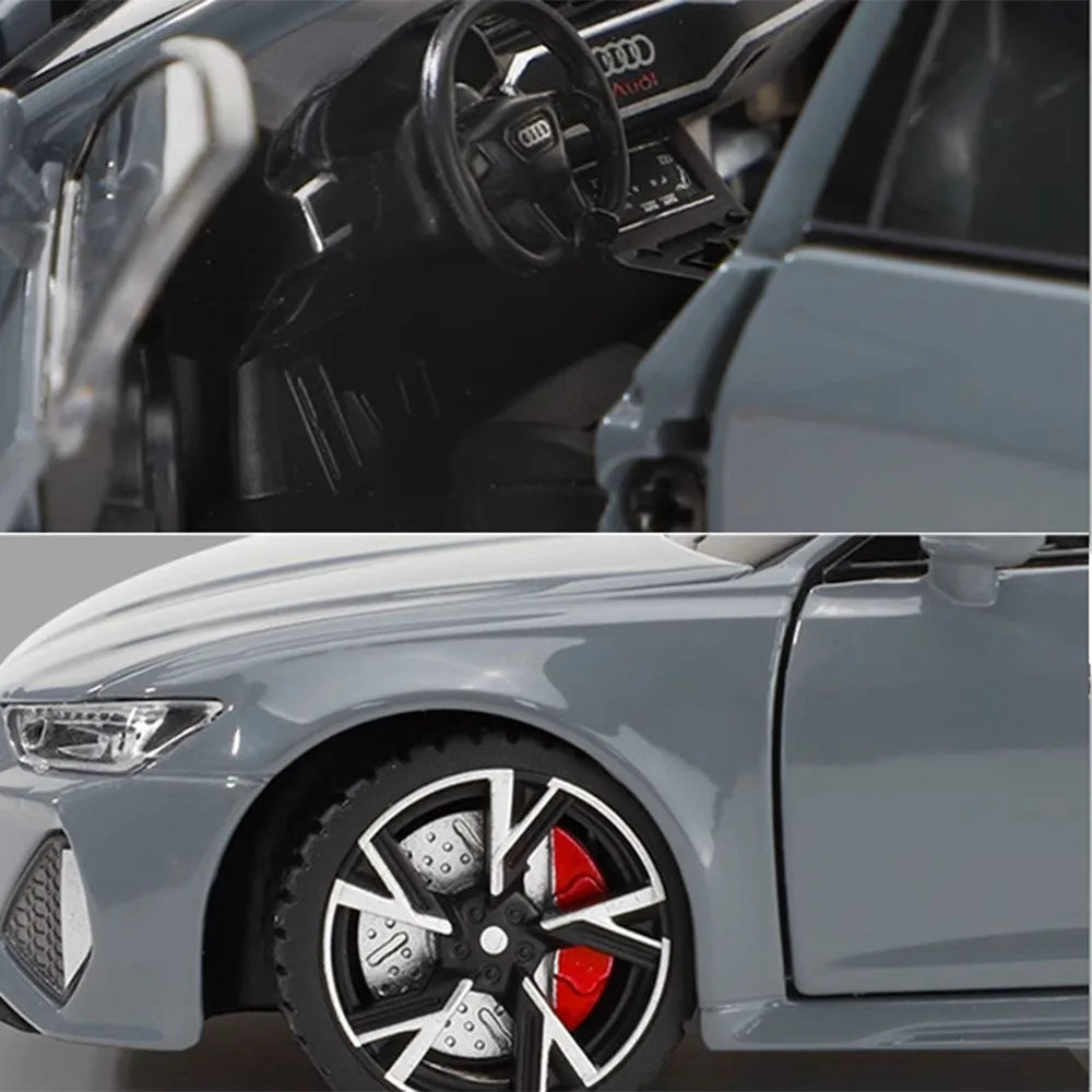 RMZ City 1:32 Audi RS6 Avant Alloy Diecast Car Model – Interactive Sound, LED Headlights & Opening Doors Toy for Kids & Collectors - Product Photo 6