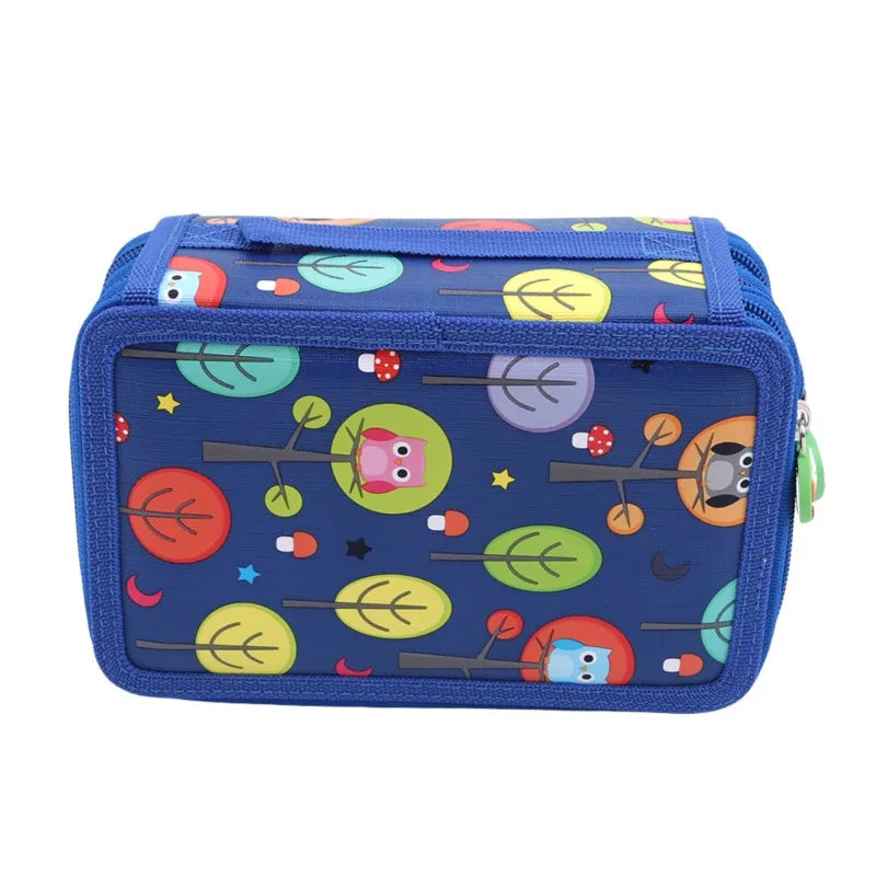 Multi-Slot Art Sketch Pencil Case (32/52/72 Slots) - Navy blue 72 hole