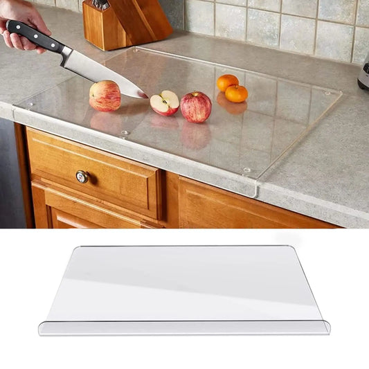 Transparent Acrylic Chopping Board with Lip Edge – Non-Slip Counter Protector for Kitchen & Dining - 40x30cm