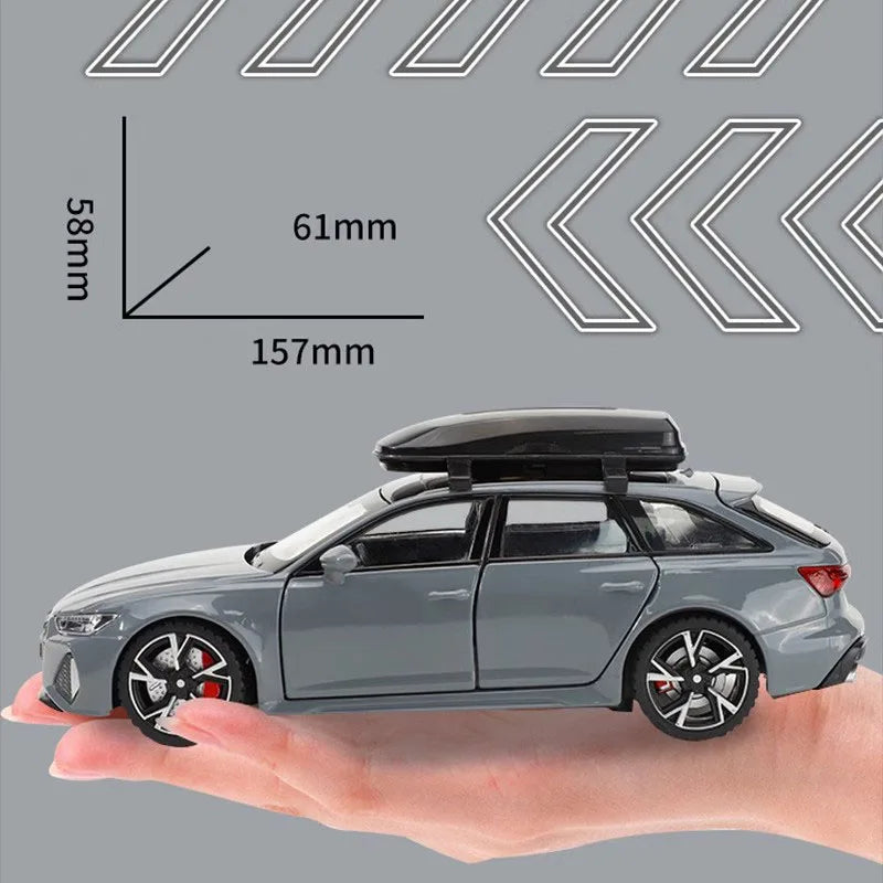 RMZ City 1:32 Audi RS6 Avant Alloy Diecast Car Model – Interactive Sound, LED Headlights & Opening Doors Toy for Kids & Collectors - Product Photo 3