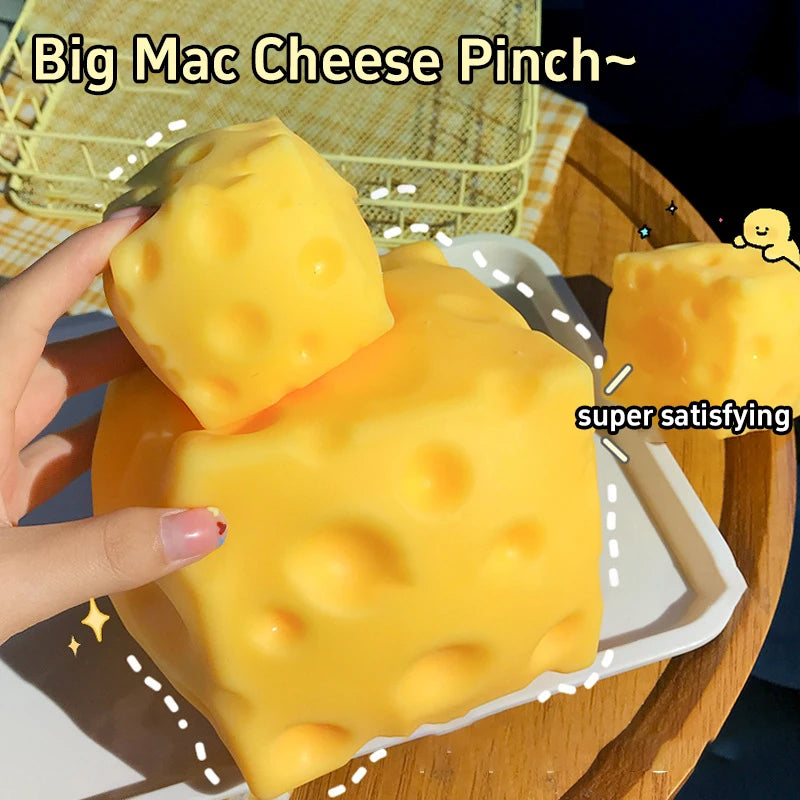 Extra Large Giant Cheese Squeeze Toy – Slow Rebound Shapeable Fidget Toy for Office Desk Decor & Adult Stress Relief - 3pcs