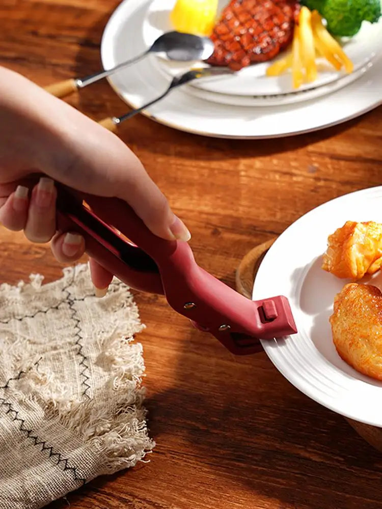 Non-Slip Anti-Scalding Bowl Clamp – Ergonomic Silicone & Nylon Kitchen Plate Gripper Tool - Product Photo 6