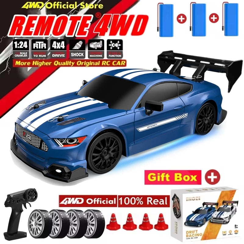 1:24 Scale 4WD RC Drift Car GTRPRO / AE86PRO Model – 2.4G High-Speed Remote Control 4x4 Drift Racing Vehicle Toy with Rechargeable Lithium Battery - Product Photo 1