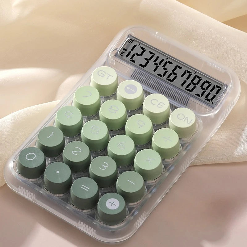 Cute Transparent Gradient Desktop Calculator – Portable 10-Digit Office & School Calculator - Product Photo 2