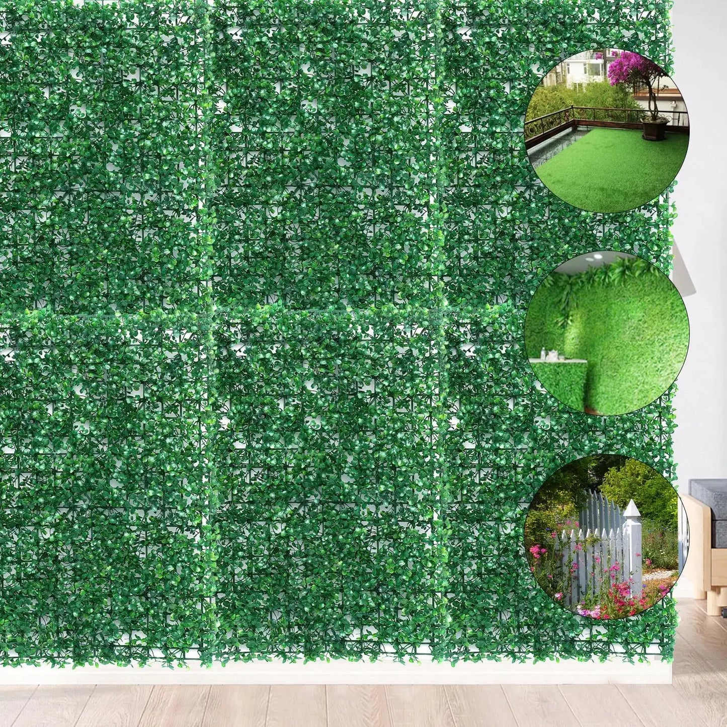 40x60cm Artificial Greenery Wall Panel – Fake Plant Foliage Hedge Grass Mat for Home, Garden Privacy & Event Decor - Product Photo 4