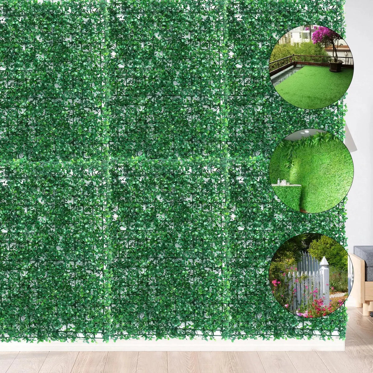 40x60cm Artificial Greenery Wall Panel – Fake Plant Foliage Hedge Grass Mat for Home, Garden Privacy & Event Decor - Product Photo 4