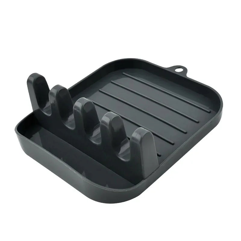Eco-Friendly PP Pot Lid & Spatula Storage Rack – Kitchen Countertop Draining Organizer for Utensils - 1PC Dark gray - China Mainland
