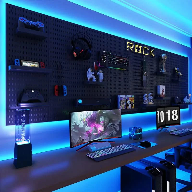 Wall-Mounted No-Punch Hole Board for Study, Living & Gaming Rooms