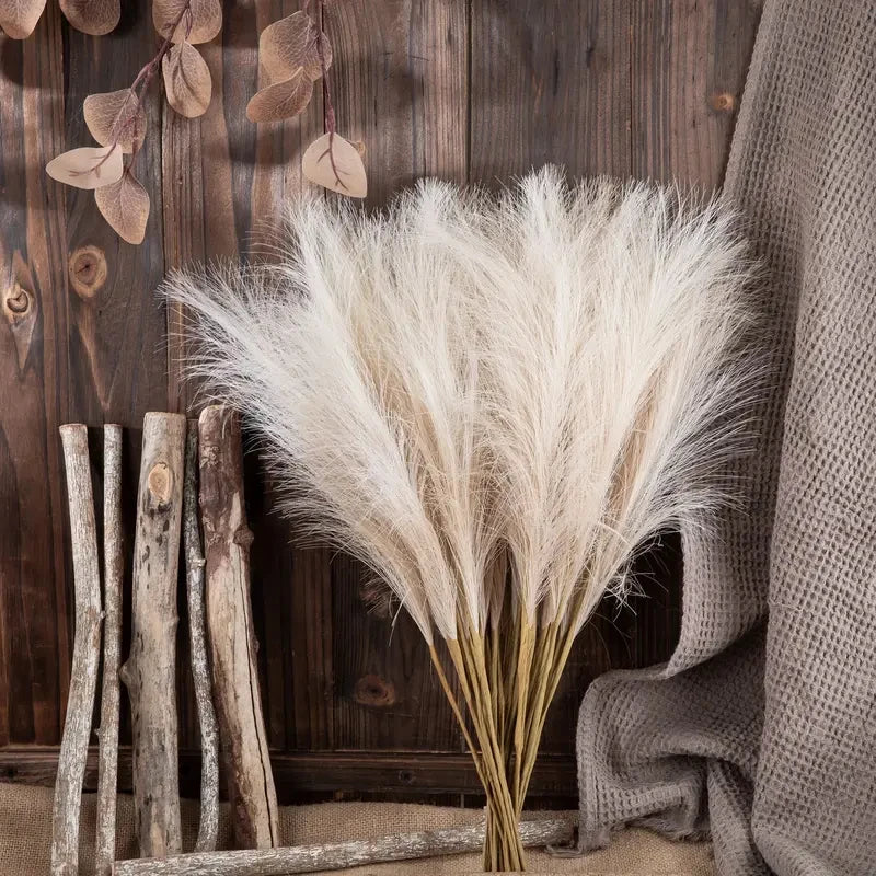 Tall Artificial Pampas Grass Stems – Realistic Fluffy Fake Pampas Branch for Floor Vases, Rustic Home & Wedding Decor - Product Photo 2