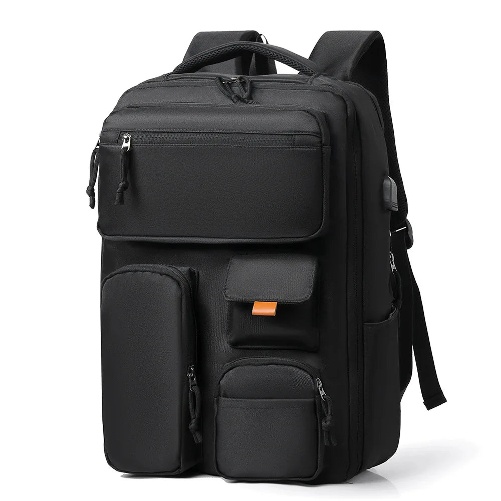 Multi-Pocket 15.6 Inch Laptop School Backpack - YS5528-Black