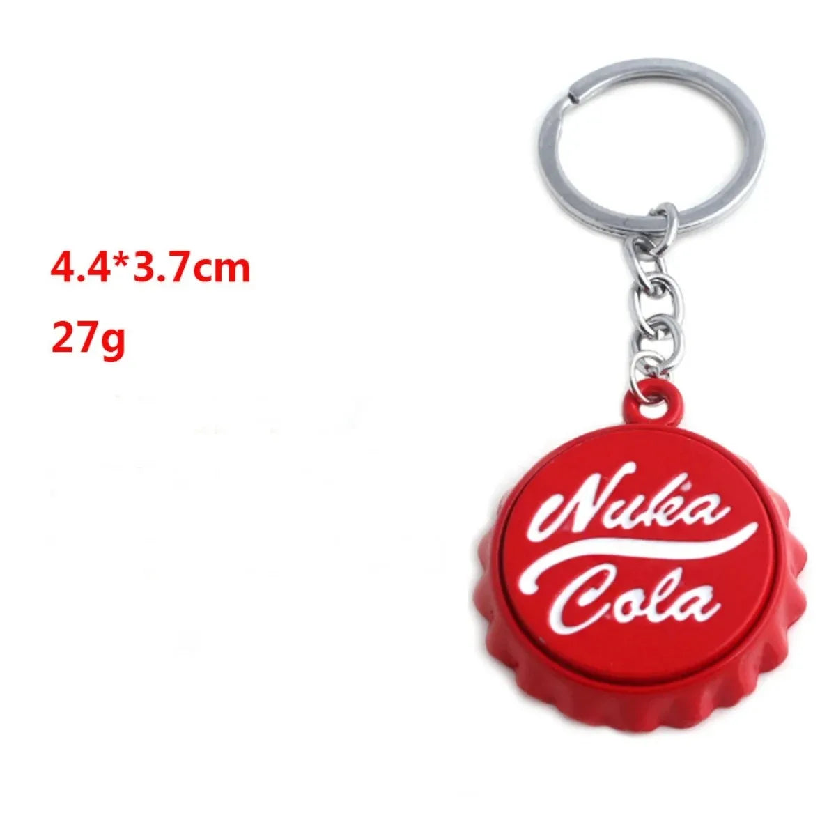 Novelty Cola Bottle Cap Keychain & Bottle Opener – Heavy-Duty Metal Keyring for Men, Women & Car Keys - Red