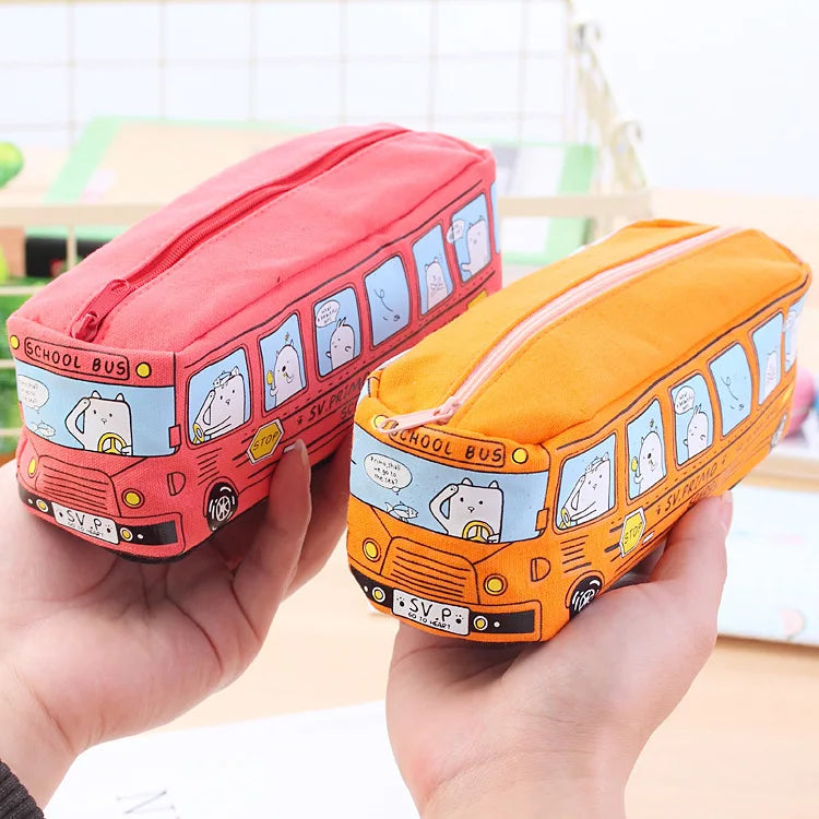 Large Capacity Cartoon Bus Pencil Case - Product Photo 4