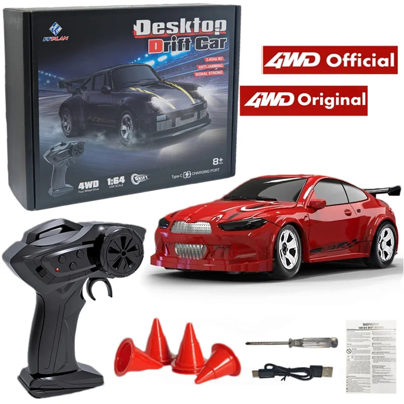 1:43 Scale 4WD RC Drift Car – 2.4GHz High-Speed Remote Control 4x4 Racing Toy with Rechargeable Lithium Battery for Kids & Adults - 1-64 Red Gift Box - China Mainland