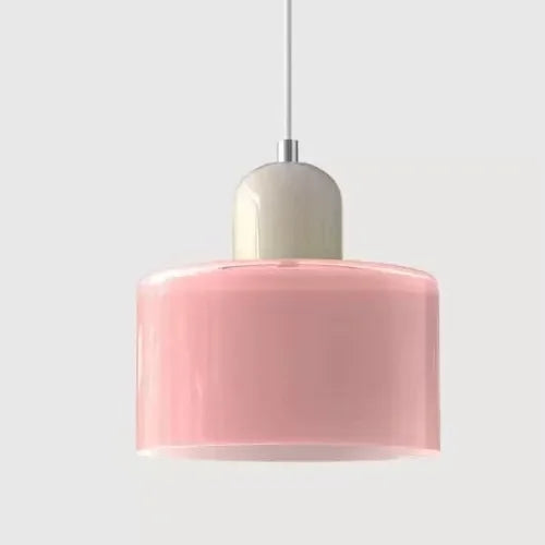 Vintage Stained Glass Chandelier Light Fixture – Modern Retro E27 Pendant Lamp in Pink, Orange, Green & White - Warm White - Pink4