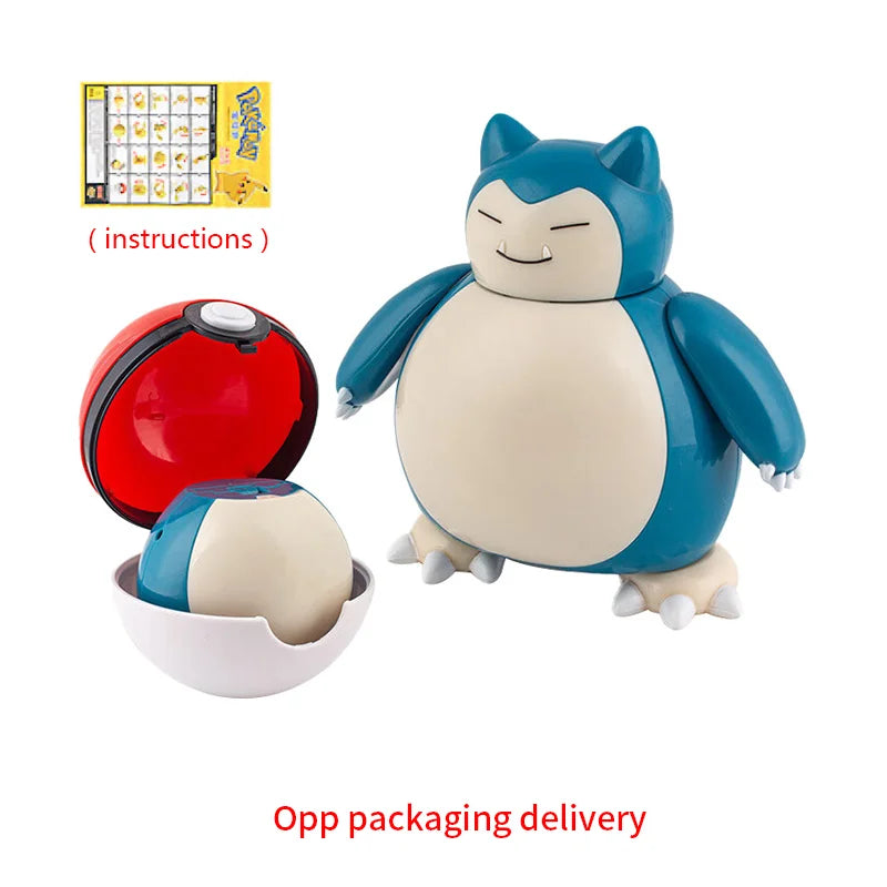 Takara Tomy Pokémon Action Figure & Pokeball Set – Pikachu, Charizard & Gyarados Statue - Snorlax