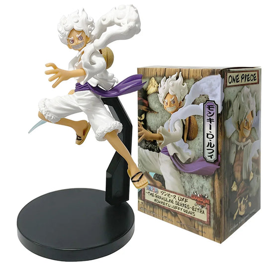 Bandai 18cm One Piece Gear 5 Sun God Nika Luffy Anime Figure – Remastered PVC Action Statue Model Toy for Collectors & Desk Display - with Box