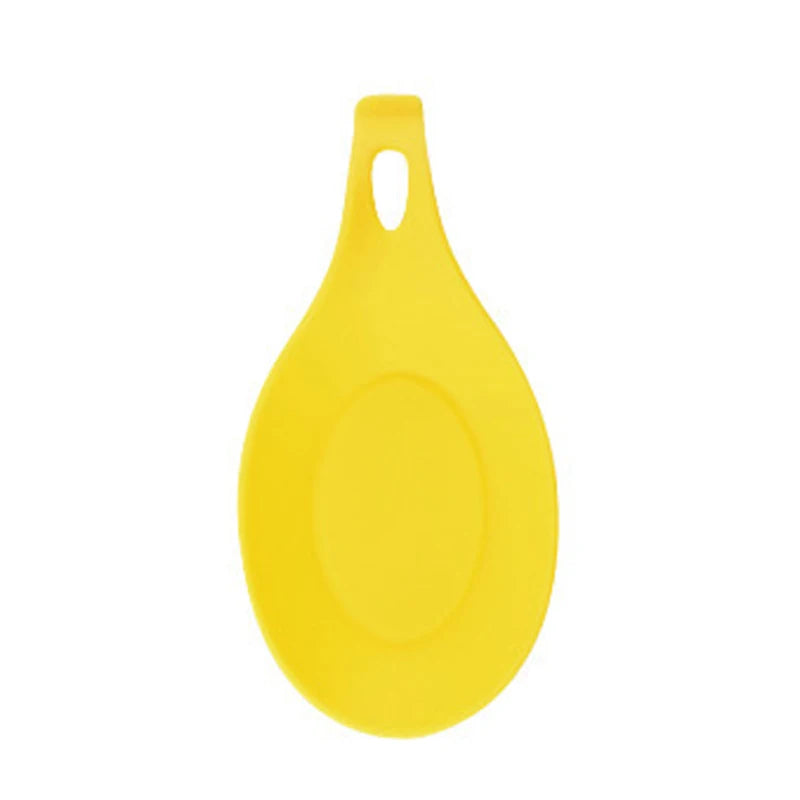 Silicone Spatula Holder Placemat – Heat-Resistant Kitchen Utensil Rest Tray & Countertop Protector - Yellow
