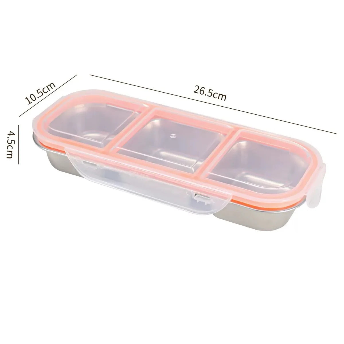 Stainless Steel Bento Box for Weight Loss Meals – Leak-Proof 3-Grid Fruit & Light Meal Container - Product Photo 6