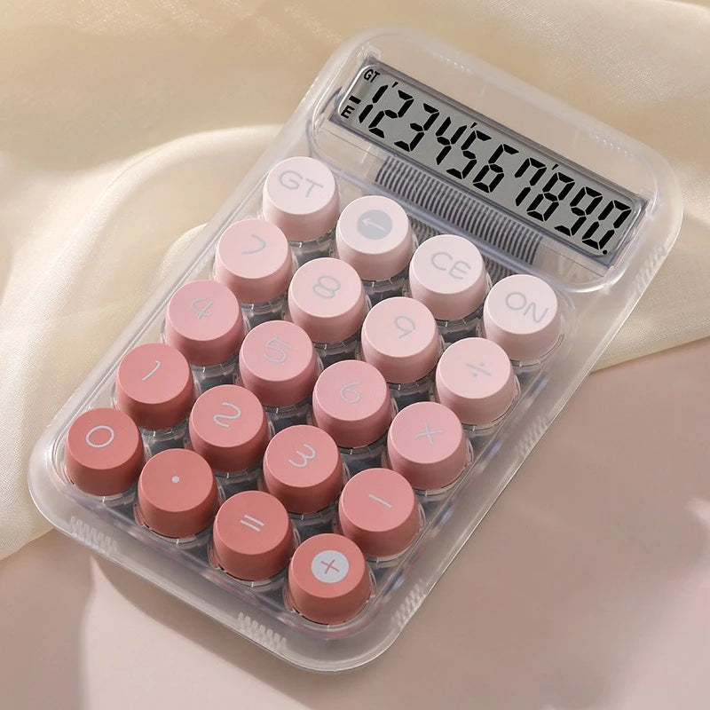 Cute Transparent Gradient Desktop Calculator – Portable 10-Digit Office & School Calculator - Product Photo 4