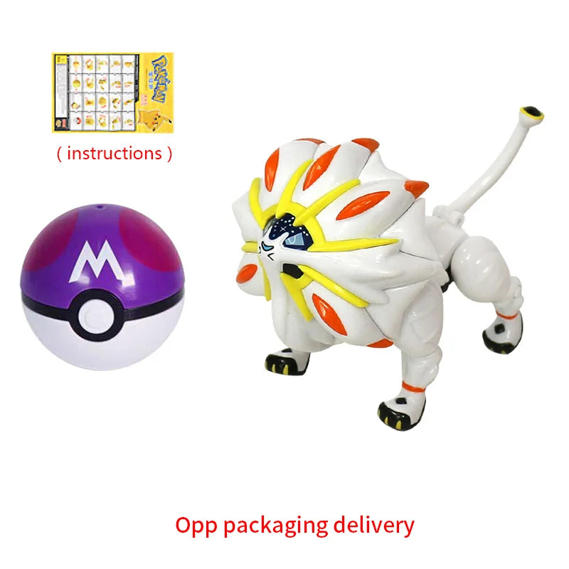 Takara Tomy Pokémon Action Figure & Pokeball Set – Pikachu, Charizard & Gyarados Statue - Solgaleo