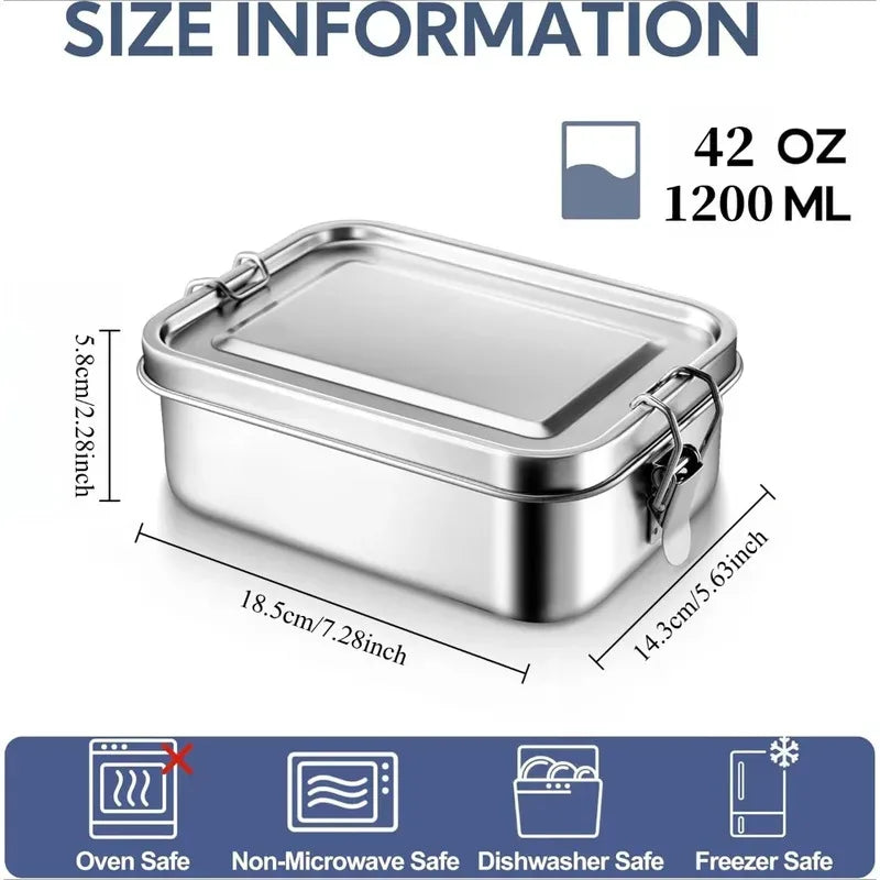 Eco-Friendly Stainless Steel Lunch Box – Leakproof Metal Bento Box for School & Work - Product Photo 5