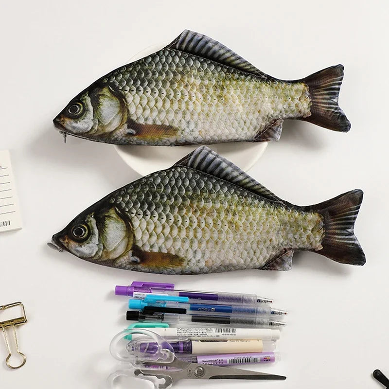 Novelty Fish Pencil Pouch – Funny Student Stationery & Pen Storage Organizer - Product Photo 2