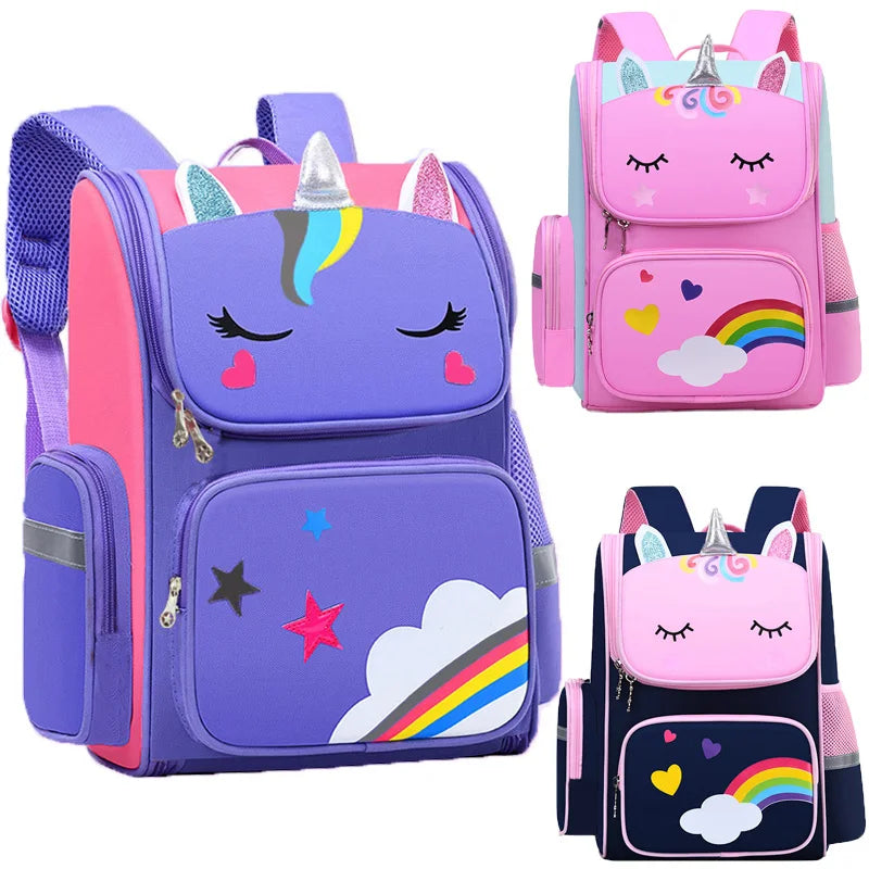 Cute Unicorn Rainbow Eyes Girls Backpack - Product Photo 1