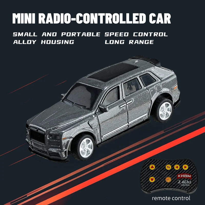 1/64 Mini Alloy Remote Control Car JZ06 – Portable Pocket RC Vehicle with 60-Min Work Time, 3.7V Battery & CE Certification - HB003C