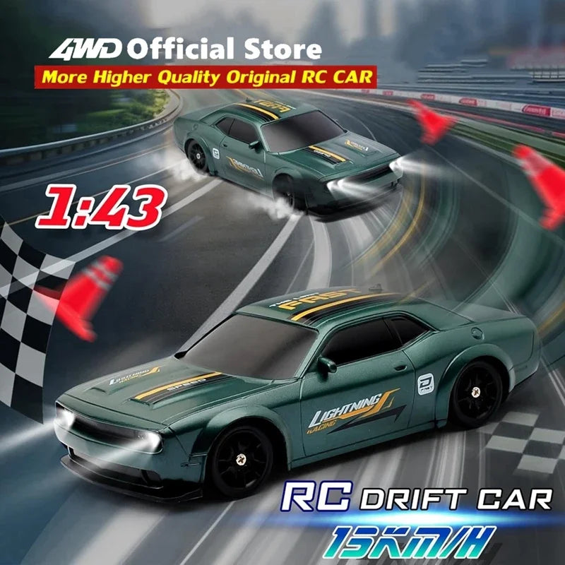 1:43 Scale 4WD RC Drift Car – 2.4GHz High-Speed Remote Control 4x4 Racing Toy with Rechargeable Lithium Battery for Kids & Adults - Product Photo 6